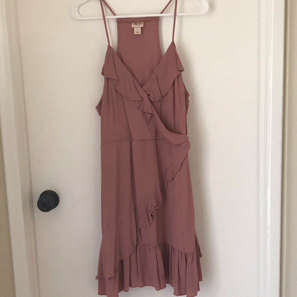 Blush pink mini dress with ruffles